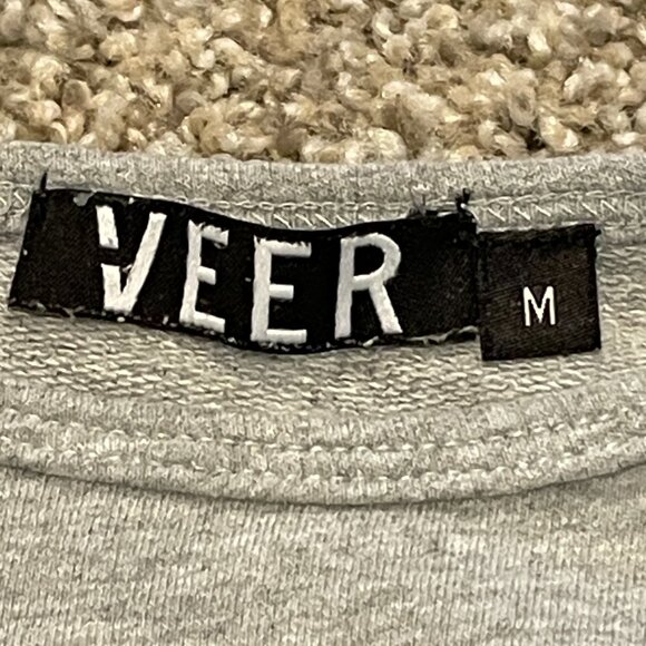 VEER Androgynous Tee T-Shirt Short Sleeve Light Gray Heathered Size M - Picture 6 of 7